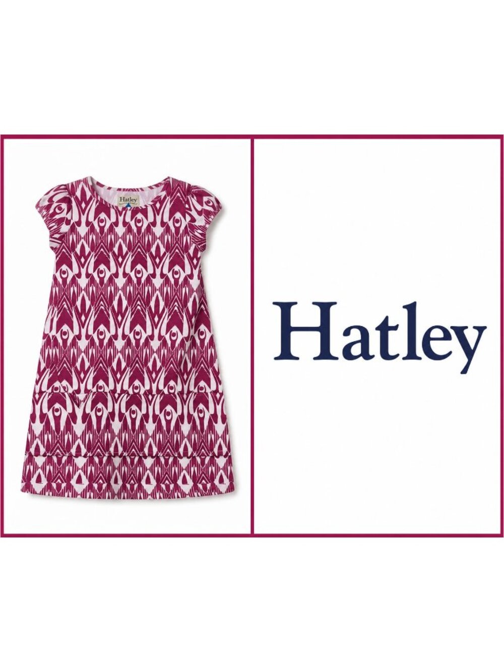 Hatley Pink & White Geometric Print Sheath Dress~Small